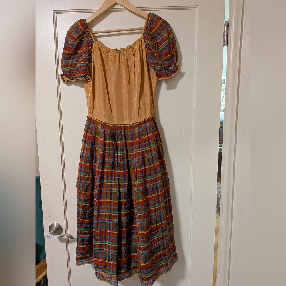Cote D'Azure Vintage Puff Sleeve Dress
